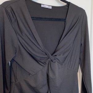 Front tie wrap bodysuit